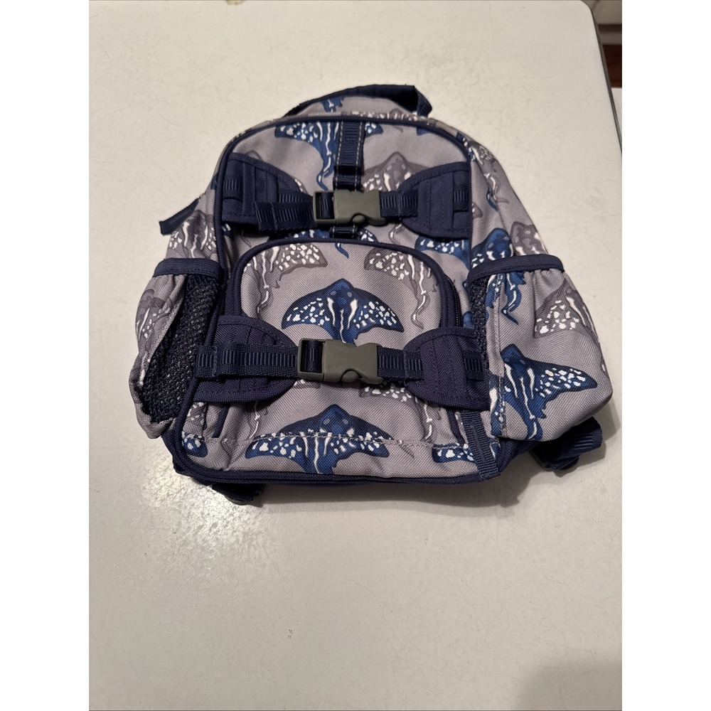 Pottery‎ Barn Kids Backpack Stingray Small Gray Blue Nautical